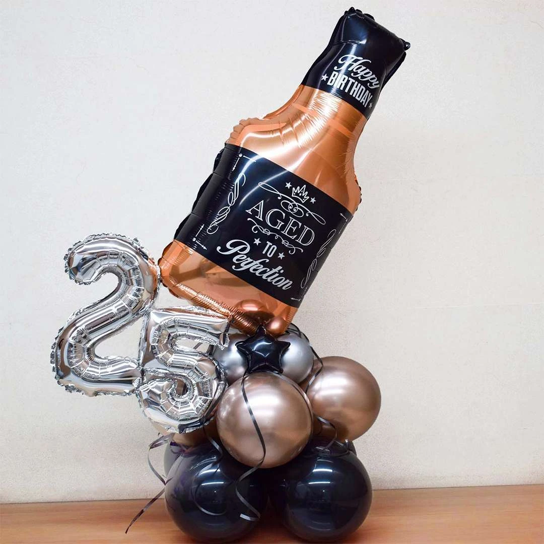 25th Birthday Whisky Foil Balloon Bouquet