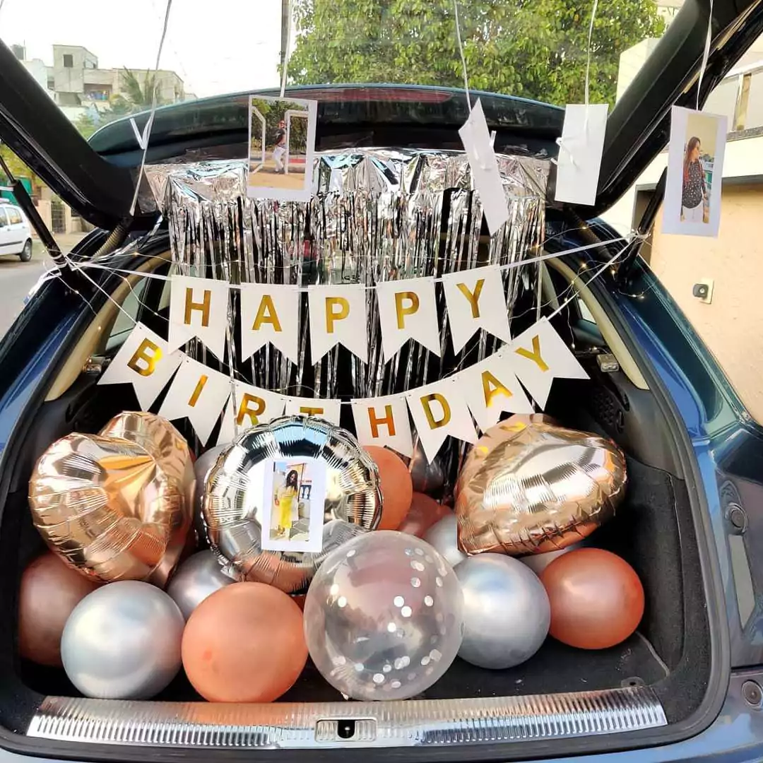 Rose Gold And Silver Car Dikki Decoration