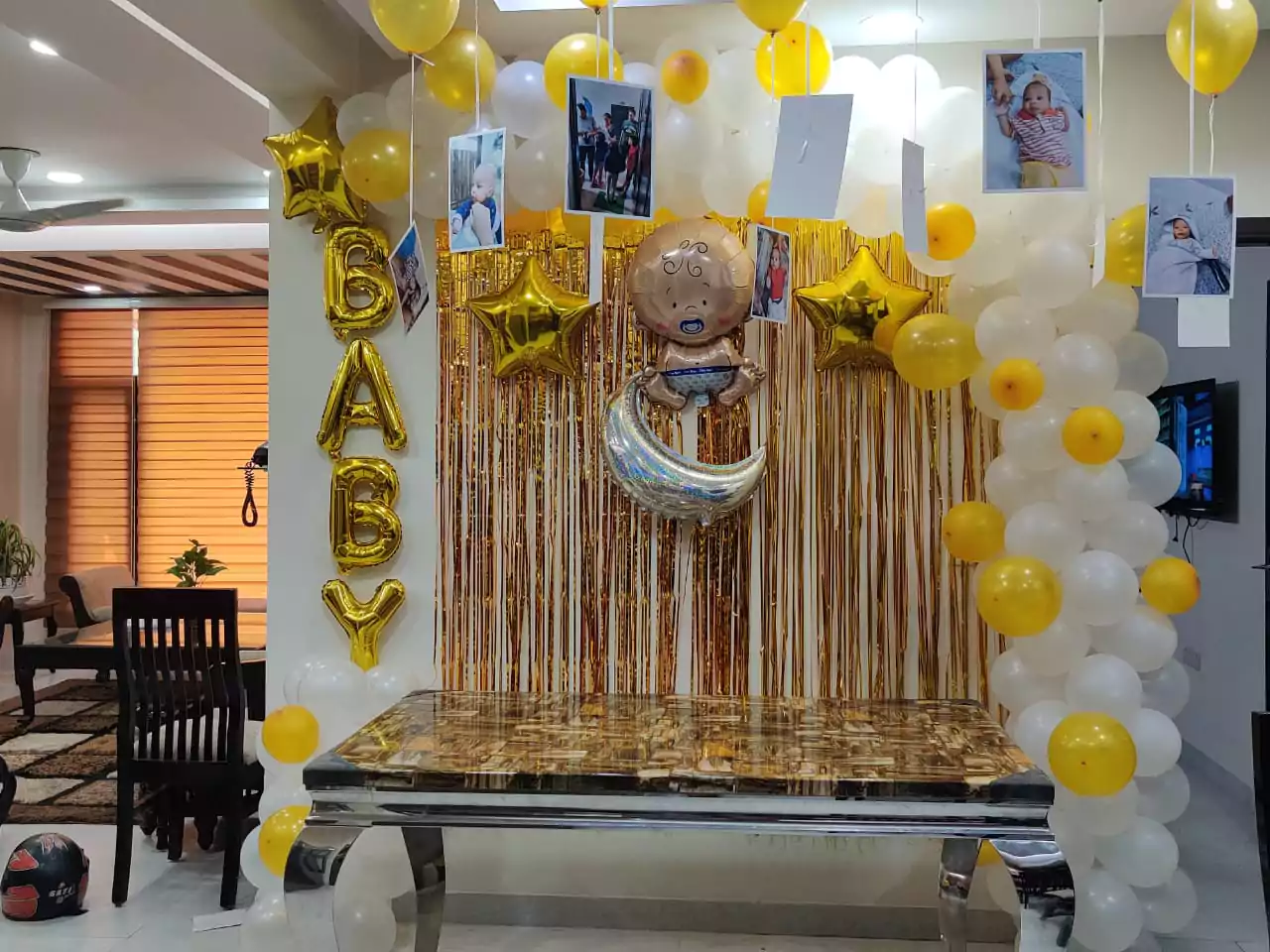  Welcome Baby White & Golden Balloons Decorations